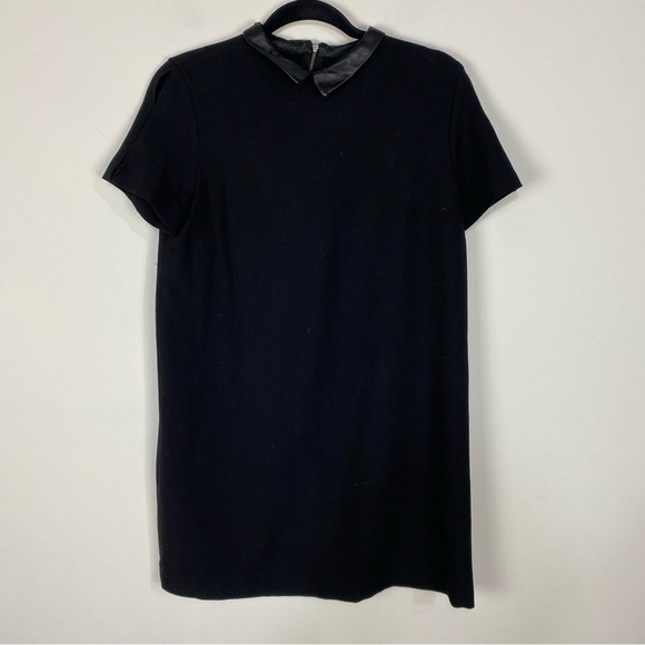 Zara black collared shift dress minimalist gothic grunge capsule wardrobe y2k - Picture 1 of 4